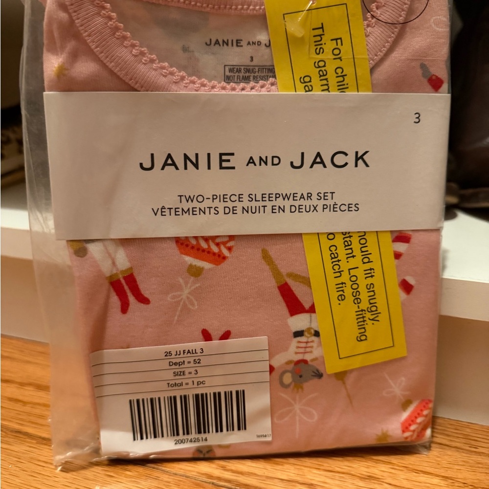 Janie and Jack Pink Nutcracker Two-Piece Pajama Set